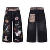 WES®️| QUẦN SHORT THÊU HOẠT HÌNH DÁNG RỘNG ỐNG ĐỨNG DÁNG LỬNG UNISEX K1023