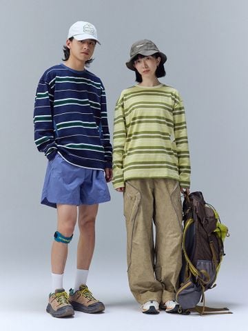 INF®️| ÁO THUN DÀI TAY SỌC NGANG COTTON UNISEX INF 5284