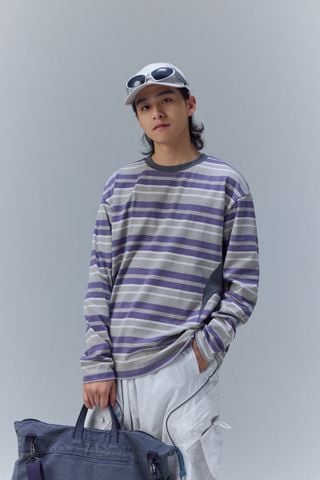 INF®️| ÁO THUN DÀI TAY SỌC NGANG COTTON UNISEX INF 5284