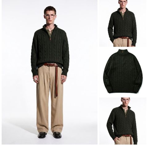 INF®️| ÁO LEN CỔ LỌ KHOÁ KÉO DỆT KIM CỔ ĐIỂN UNISEX INF 10269