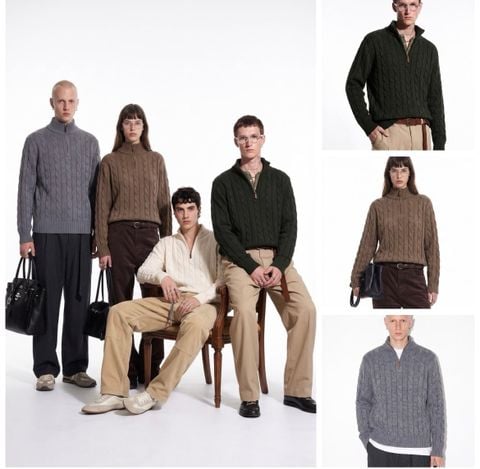 INF®️| ÁO LEN CỔ LỌ KHOÁ KÉO DỆT KIM CỔ ĐIỂN UNISEX INF 10269