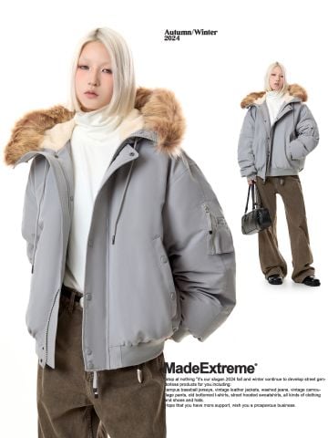 MADEEXTREME®️| ÁO KHOÁC ẤM ÁP 50% LÔNG VỊT TRẮNG CÓ CỔ LÔNG ĐẠI BÀNG UNISEX MADE 240909