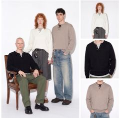 INF®️| ÁO LEN CỔ HENRY HAI MẢNH DỆT KIM TAY CỔ ĐIỂN UNISEX INF 10266