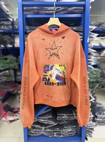 FK®️| ÁO KHOÁC DÁNG RỘNG HOODIE COTTON WASH IN HÌNH LÀM RÁCH UNISEX PH6009