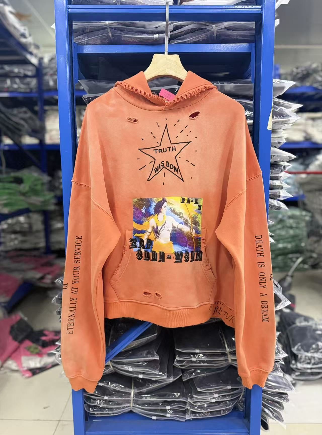FK®️| ÁO KHOÁC DÁNG RỘNG HOODIE COTTON WASH IN HÌNH LÀM RÁCH UNISEX PH6009