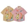 WES®️| ÁO SƠ MI NGẮN TAY THÊU HỌA TIẾT HOẠT HÌNH UNISEX 5258