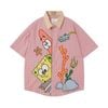 WES®️| ÁO SƠ MI NGẮN TAY THÊU HỌA TIẾT HOẠT HÌNH UNISEX 5258
