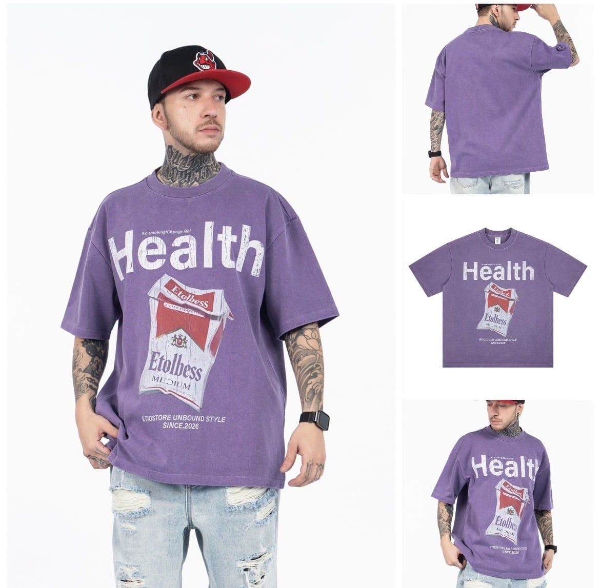 FG®️| ÁO THUN CỔ TRÒN NGẮN TAY IN HÌNH HEALTH OVERSIZE FG F597