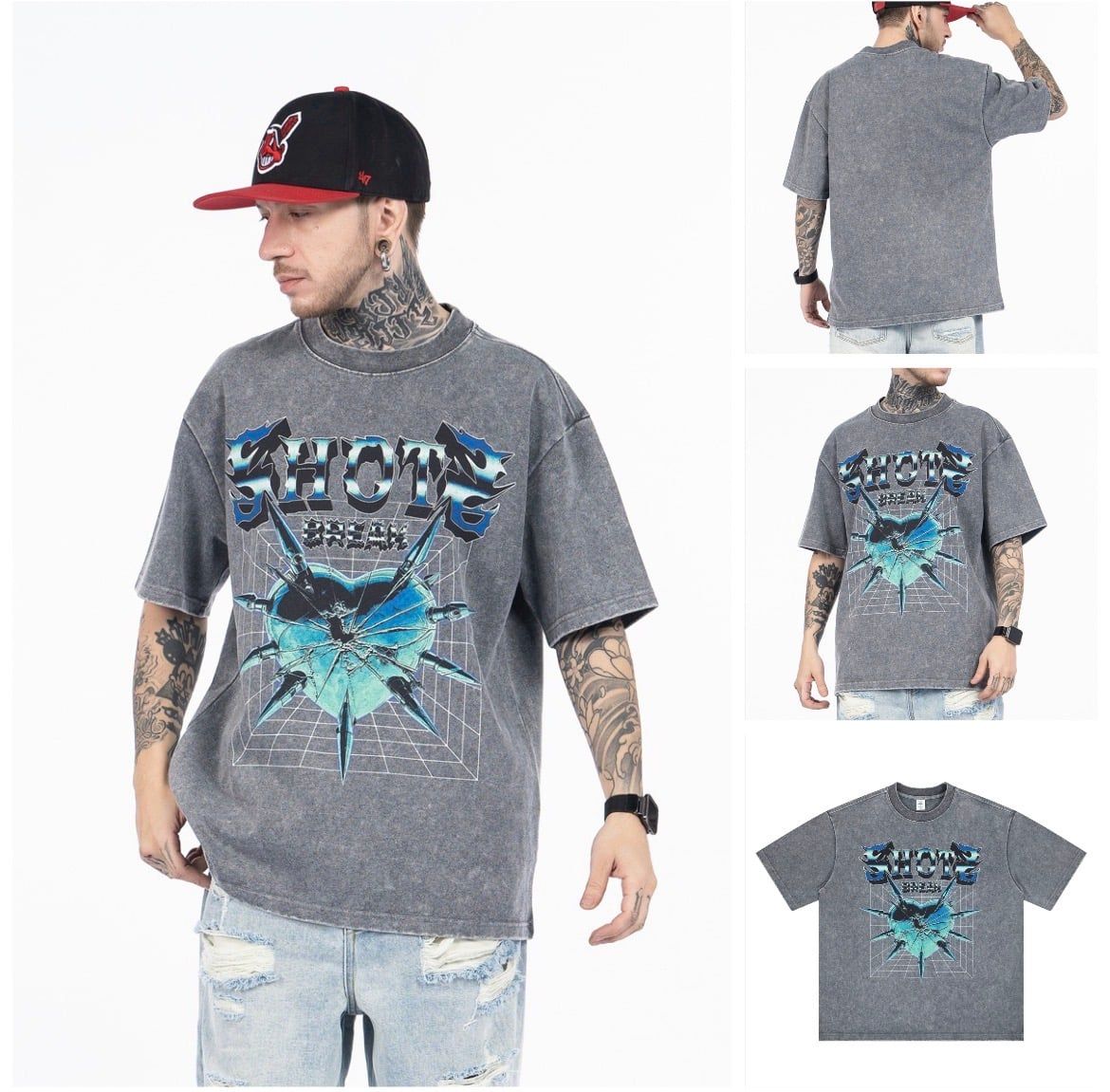 FG®️| ÁO THUN CỔ TRÒN NGẮN TAY IN HÌNH OVERSIZE FG F596