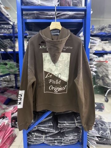 FK®️| ÁO KHOÁC DÁNG RỘNG HOODIE COTTON WASH IN HÌNH LÀM RÁCH UNISEX PH6004
