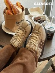 CATSOFA ™️| GIÀY SNEAKER  FORREST GUMP MÀU TRẮNG BÓNG ĐẾ DÀY, BẨN VÀ SỜN RÁCH ĐẾ TĂNG CHIỀU CAO UNISEX CATSOFA CS25012