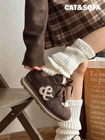 CATSOFA ™️| GIÀY SNEAKER  FORREST GUMP MÀU COFFEE ĐẾ DÀY, BẨN VÀ SỜN RÁCH ĐẾ TĂNG CHIỀU CAO UNISEX CATSOFA CS25012