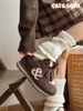 CATSOFA ™️| GIÀY SNEAKER  FORREST GUMP MÀU COFFEE ĐẾ DÀY, BẨN VÀ SỜN RÁCH ĐẾ TĂNG CHIỀU CAO UNISEX CATSOFA CS25012
