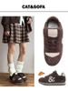 CATSOFA ™️| GIÀY SNEAKER  FORREST GUMP MÀU COFFEE ĐẾ DÀY, BẨN VÀ SỜN RÁCH ĐẾ TĂNG CHIỀU CAO UNISEX CATSOFA CS25012