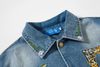 WES®️| ÁO KHOÁC DENIM CỔ BẺ THÊU HỌA TIẾT ĐỘNG VẬT RETRO UNISEX WES6181