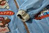 WES®️| ÁO KHOÁC DENIM CỔ BẺ THÊU HỌA TIẾT ĐỘNG VẬT RETRO UNISEX WES6178