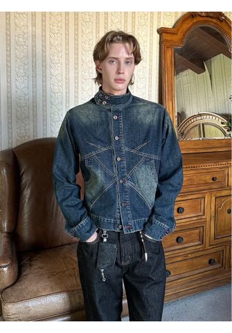 MADEEXTREME®️| ÁO KHOÁC DENIM KIỂU DÁNG RETRO CỔ BẺ UNISEX MADE DY995