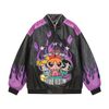 WES®️| ÁO KHOÁC DA OVERSIZED  THÊU HÌNH VINTAGE UNISEX WES5124
