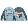 WES®️| ÁO KHOÁC DA OVERSIZED THÊU HÌNH SHINCHAN VINTAGE UNISEX WES5128