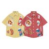 WES®️| ÁO SƠ MI NGẮN TAY THÊU HỌA TIẾT HOẠT HÌNH UNISEX 5207