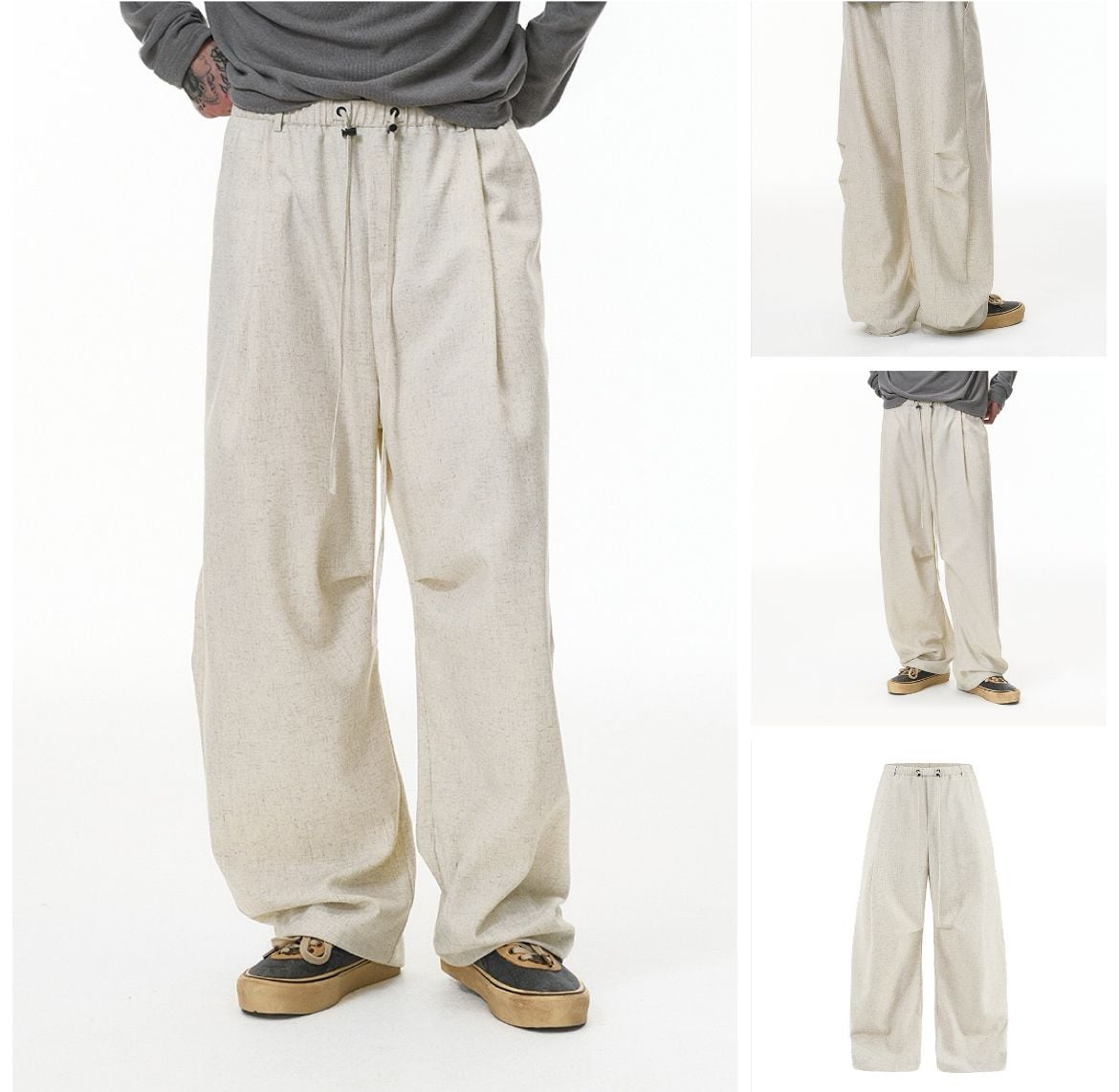 INF®️|QUẦN VẢI LANH ỐNG RỘNG TRƠN MÀU UNISEX INF 13515