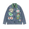 WES®️| ÁO KHOÁC DENIM CỔ BẺ THÊU HỌA TIẾT ĐỘNG VẬT RETRO UNISEX WES5114
