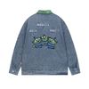 WES®️| ÁO KHOÁC DENIM CỔ BẺ THÊU HỌA TIẾT ĐỘNG VẬT RETRO UNISEX WES5114