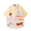 WES®️| ÁO SƠ MI NGẮN TAY THÊU HỌA TIẾT HOẠT HÌNH  UNISEX HY830