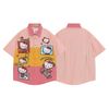 WES®️| ÁO SƠ MI NGẮN TAY THÊU HỌA TIẾT HOẠT HÌNH  UNISEX 5205