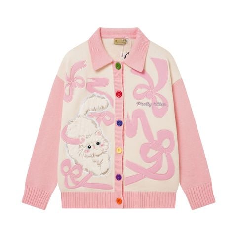 WES®️| ÁO LEN CARDIGAN THÊU MÈO DỄ THƯƠNG DỆT KIM UNISEX 261