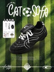 CATSOFA ™️| GIÀY SNEAKER BÓNG ĐÁ THỂ THAO TẬP LUYỆN BLACK UNISEX CAT&SOFA CS25011