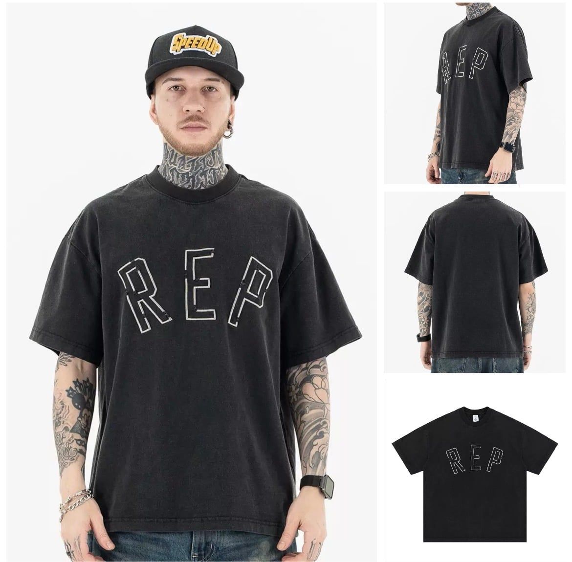FG®️| ÁO THUN CỔ TRÒN NGẮN TAY IN CHỮ R.E.P OVERSIZE FG F262