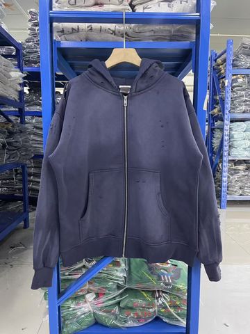 FK®️| ÁO KHOÁC DÁNG RỘNG HOODIE COTTON WASH KHÓA KÉO IN HÌNH LÀM RÁCH UNISEX ST1019