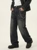 INF®️|QUẦN JEANS NAM MÀU ĐEN THAN CHÌ HỌA TIẾT RÂU MÈO, TÚI ĐÍNH ĐÁ BIG SIZE INF 12981