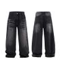 INF®️|QUẦN JEANS NAM MÀU ĐEN THAN CHÌ HỌA TIẾT RÂU MÈO, TÚI ĐÍNH ĐÁ BIG SIZE INF 12981