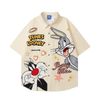 WES®️| ÁO SƠ MI NGẮN TAY THÊU HỌA TIẾT HOẠT HÌNH UNISEX YH991