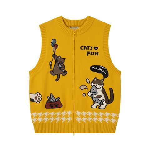 WES®️| ÁO LEN THÊU MÈO BÉO DỆT KIM UNISEX 253