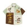 WES®️| ÁO SƠ MI NGẮN TAY THÊU HỌA TIẾT HOẠT HÌNH UNISEX 5203