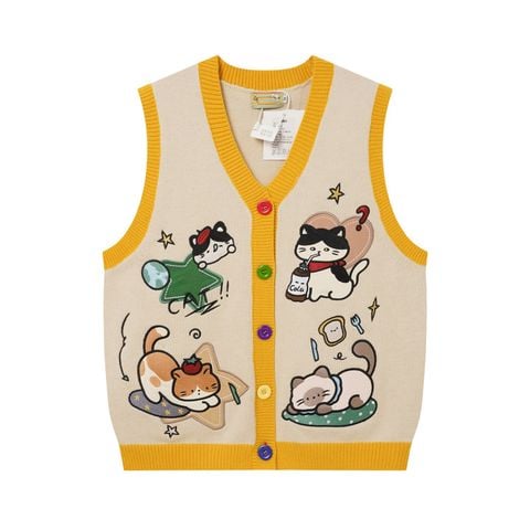 WES®️| ÁO LEN THÊU MÈO BÉO DỆT KIM UNISEX 258