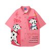 WES®️| ÁO SƠ MI NGẮN TAY THÊU HỌA TIẾT HOẠT HÌNH UNISEX YH971