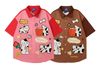 WES®️| ÁO SƠ MI NGẮN TAY THÊU HỌA TIẾT HOẠT HÌNH UNISEX HY892