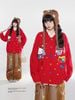 WES®️| ÁO KHOÁC LEN THÊU HELLO KITTY RED RETRO UNISEX WES2026