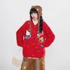 WES®️| ÁO KHOÁC LEN THÊU HELLO KITTY RED RETRO UNISEX WES2026