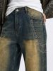 INF®️|QUẦN JEANS ỐNG ĐỨNG ĐÍNH ĐÁ RETRO RÁCH INF 12979