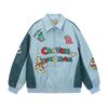 WES®️| ÁO KHOÁC DA OVERSIZED THÊU HÌNH SHINCHAN VINTAGE UNISEX WES5128