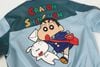 WES®️| ÁO KHOÁC DA OVERSIZED THÊU HÌNH SHINCHAN VINTAGE UNISEX WES5128