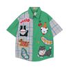 WES®️| ÁO SƠ MI NGẮN TAY THÊU HỌA TIẾT HOẠT WAOOO UNISEX 5230