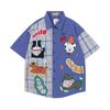 WES®️| ÁO SƠ MI NGẮN TAY THÊU HỌA TIẾT HOẠT WAOOO UNISEX 5230