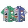 WES®️| ÁO SƠ MI NGẮN TAY THÊU HỌA TIẾT HOẠT WAOOO UNISEX 5230