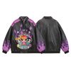 WES®️| ÁO KHOÁC DA OVERSIZED  THÊU HÌNH VINTAGE UNISEX WES5124